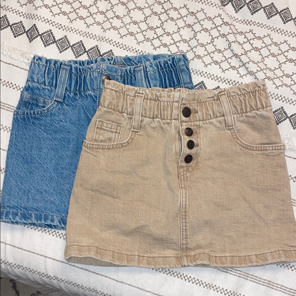 Cat & Jack Blue and Tan Kids Skirt Set